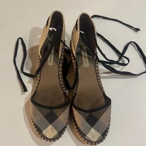 Burberry Check Pattern Espadrilles with Black Accents